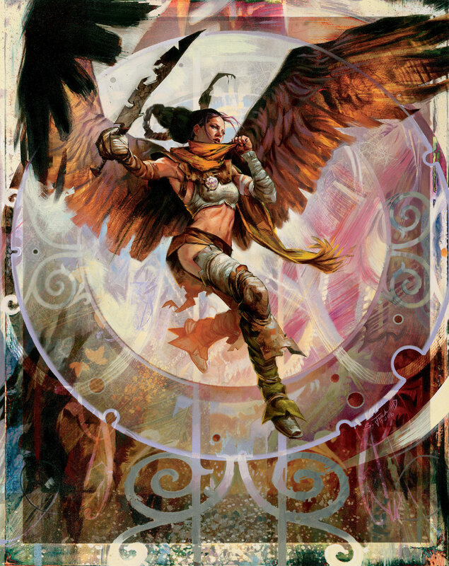 winged warrior in flight