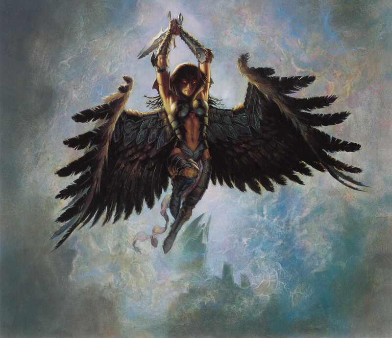 winged warrior in storm