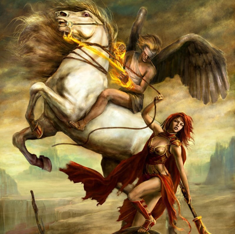 Winged Warrior on Horse