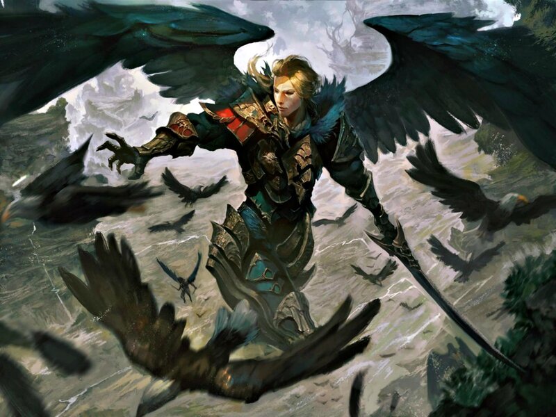Winged Warrior with Crows