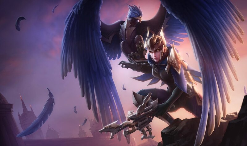 winged warrior with eagle companion