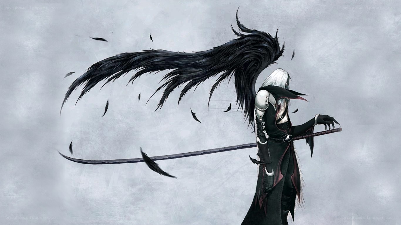 winged warrior with scythe