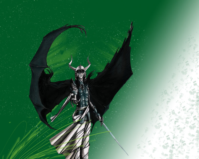 winged warrior with sword