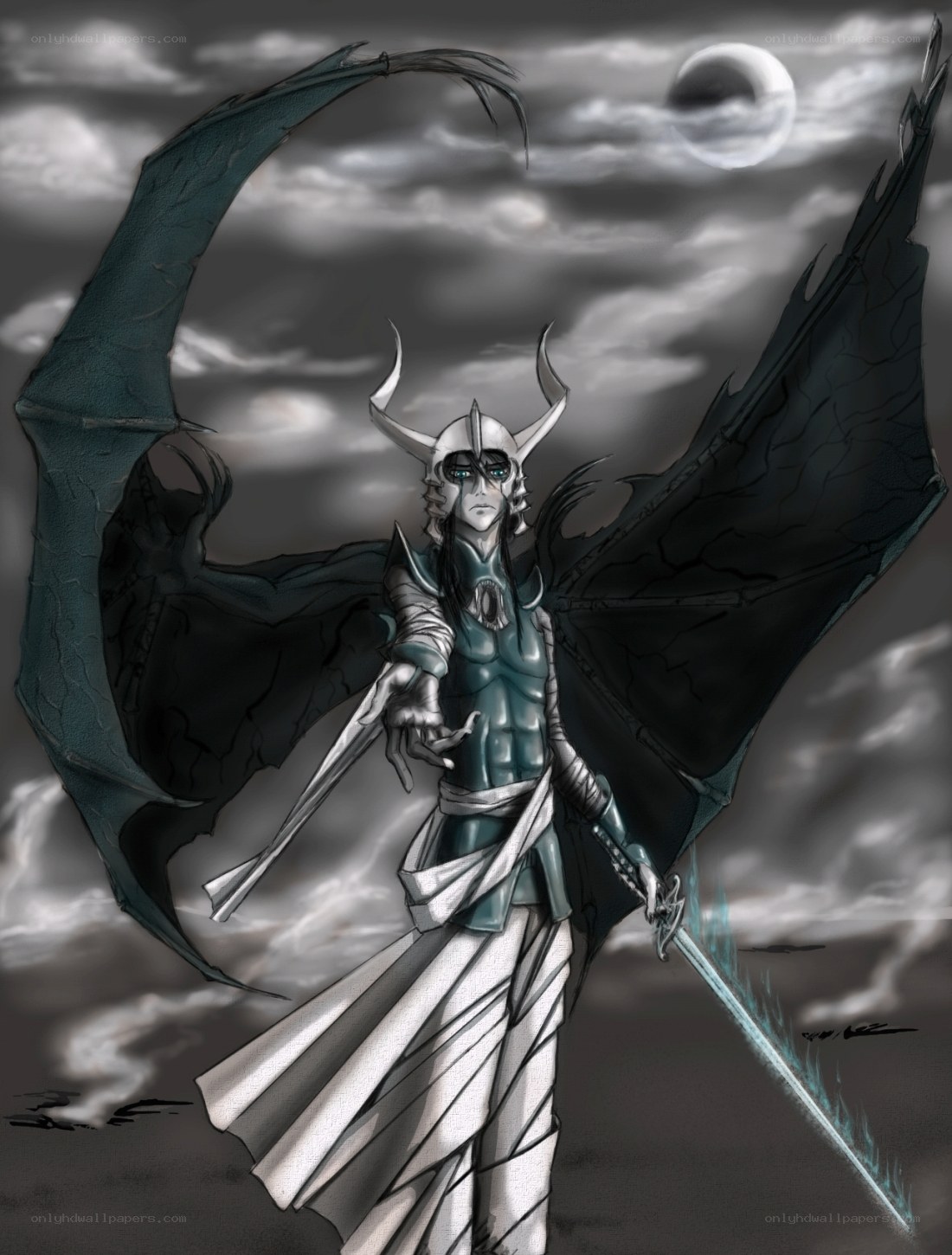 winged warrior with sword
