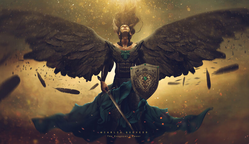 Winged Warrior with Sword — Gold