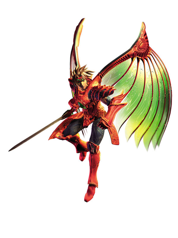 Winged Warrior with Sword — Red, Dynamic