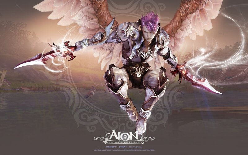 Winged Warrior with Swords — Purple, Dramatic