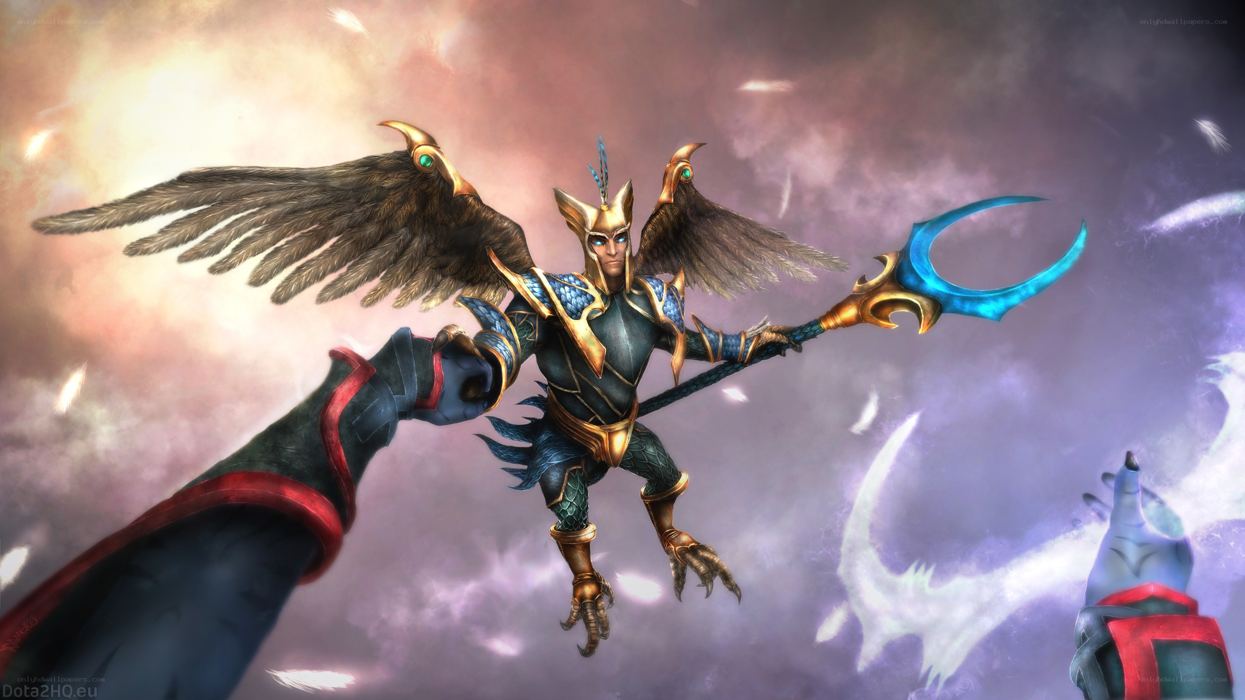 winged warrior with trident