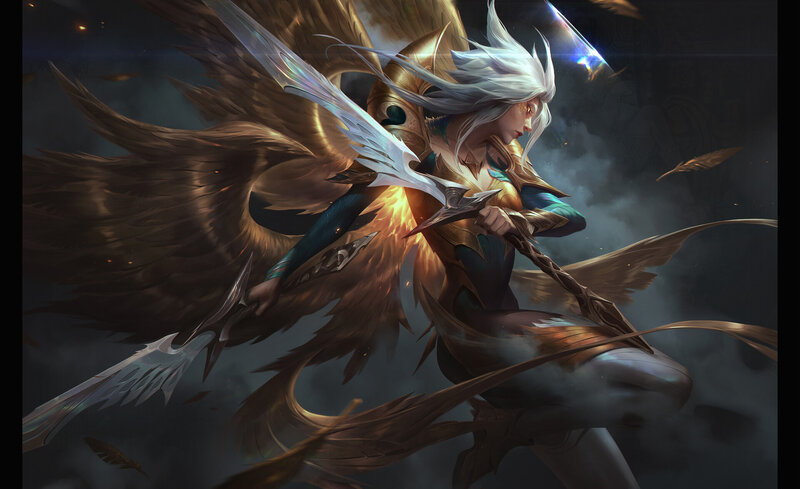 Winged Warrior Woman — Brown, Dramatic, Night