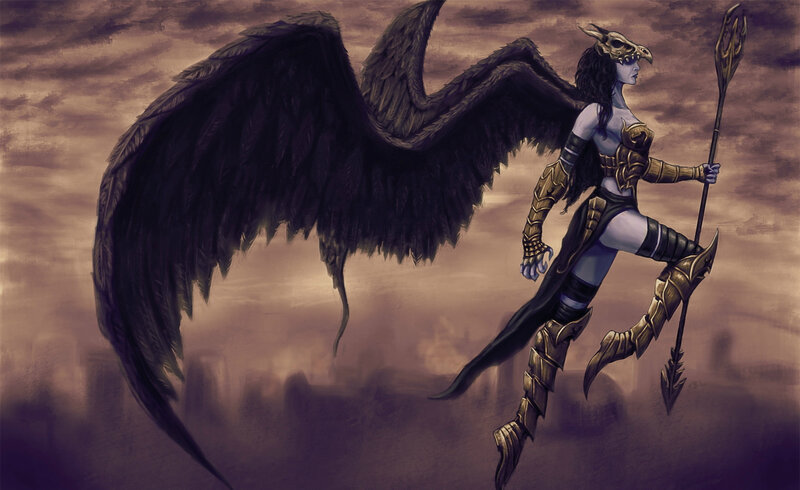 Winged Warrior Woman — Purple