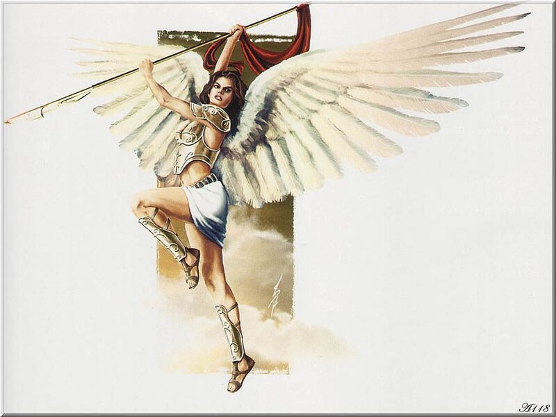 Winged Warrior Woman — White