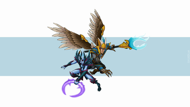 winged warriors in combat