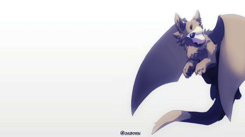 Winged Wolf Creature — White, Calm