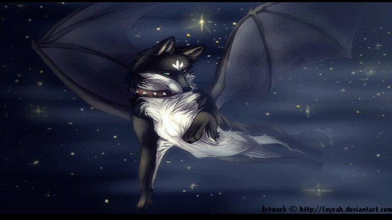 Winged Wolf in Flight