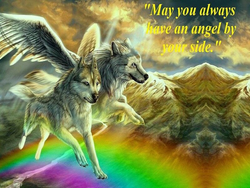 Winged Wolves Flying