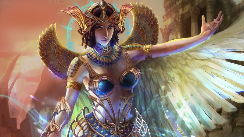 Winged Woman in Armor — Gold