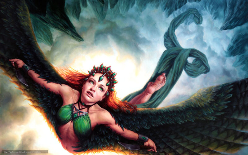 winged woman in green armor
