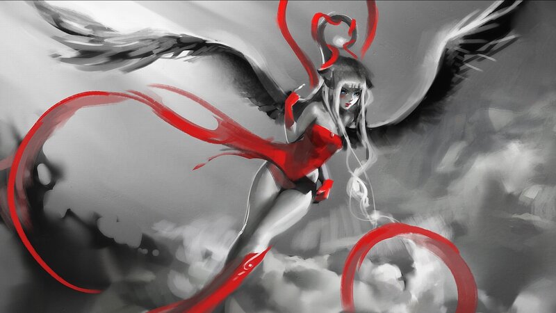 Winged Woman in Red