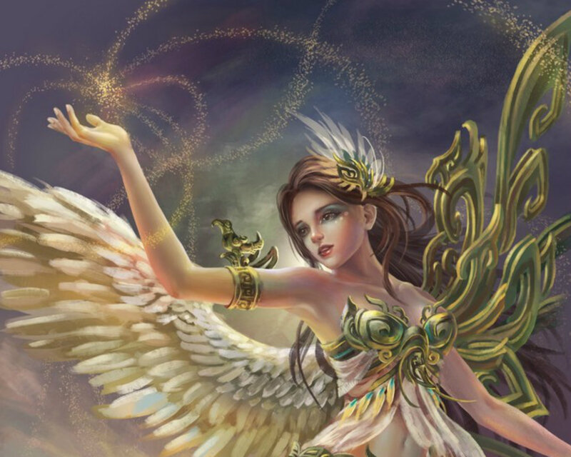 Winged Woman with Golden Wings