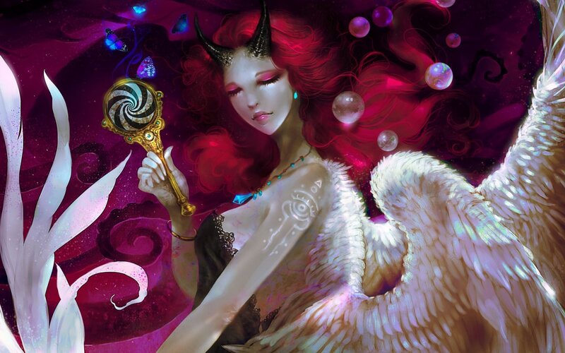 Winged Woman with Horns