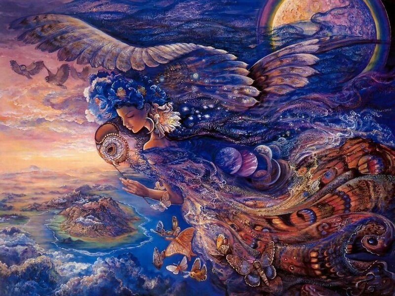 Winged Woman with Planets