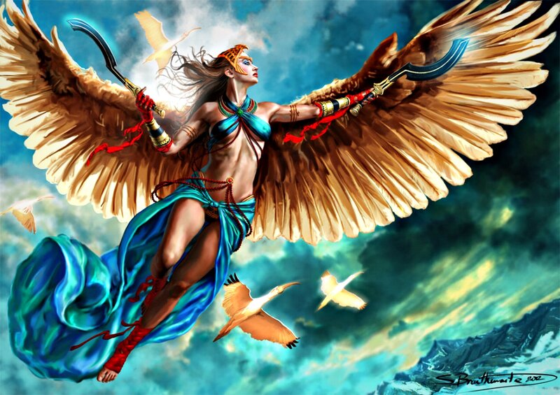 Winged Woman with Scythe