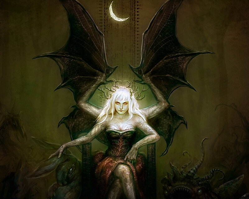 Winged Woman with White Hair