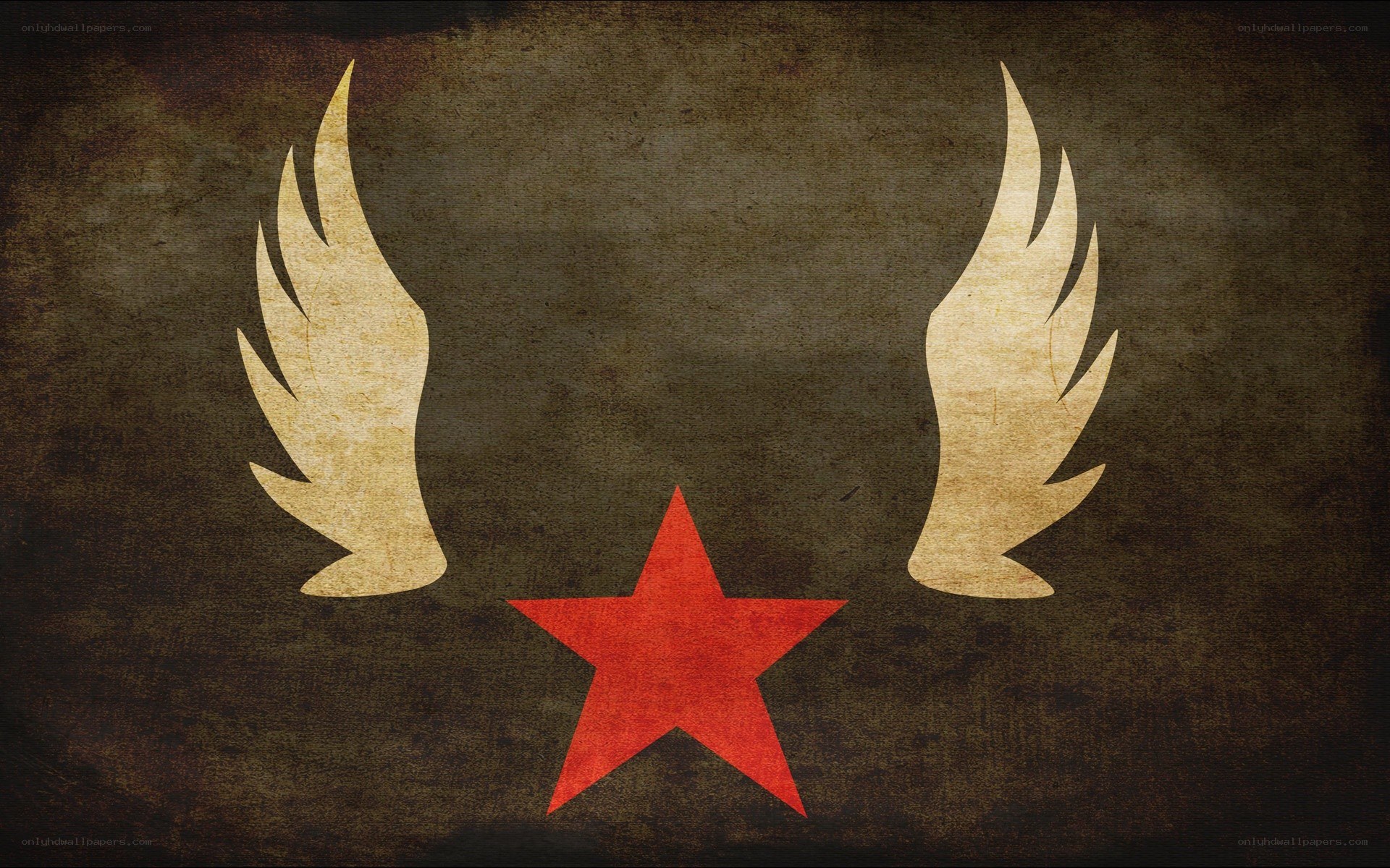 wings and red star symbol