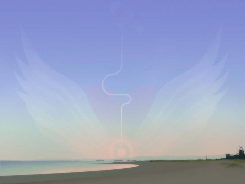 Wings of light over the sea
