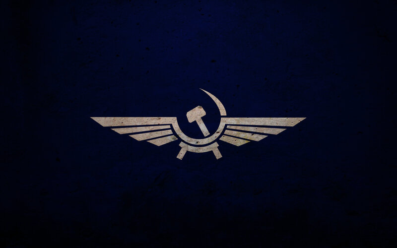 Wings with Hammer and Sickle — Blue
