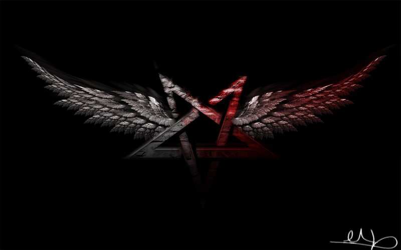 Wings with Inverted Pentagram