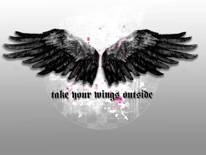 wings with text design