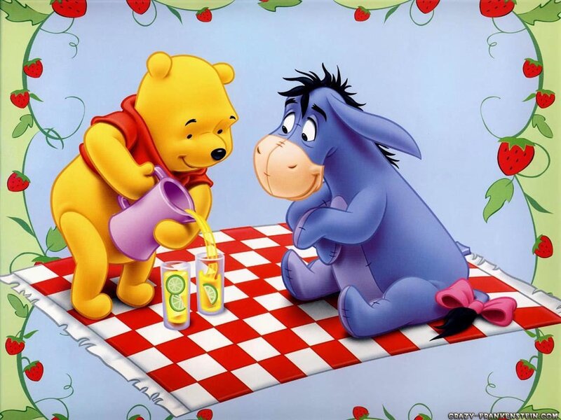 Winnie the Pooh and Eeyore picnic