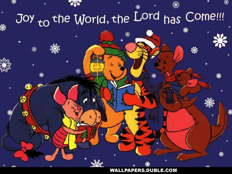 Winnie the Pooh and Friends — Blue, Festive, Night, Illustration