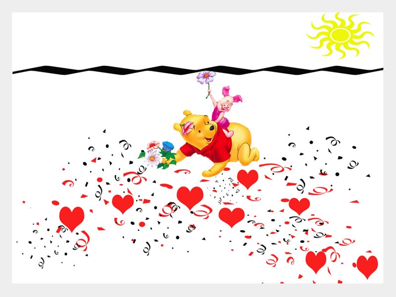 Winnie the Pooh and Piglet celebration