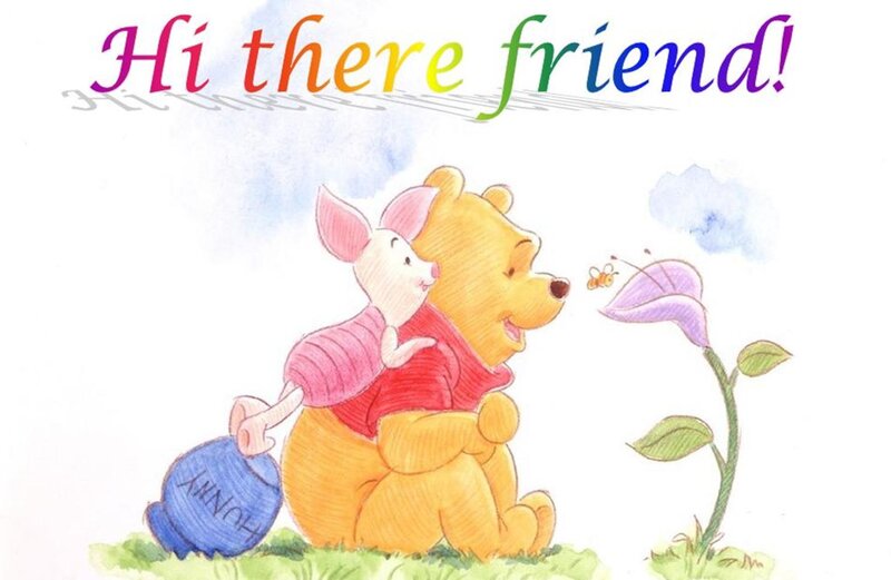 Winnie the Pooh and Piglet greeting