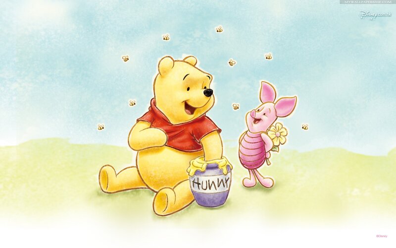 Winnie the Pooh and Piglet — Yellow, Cheerful