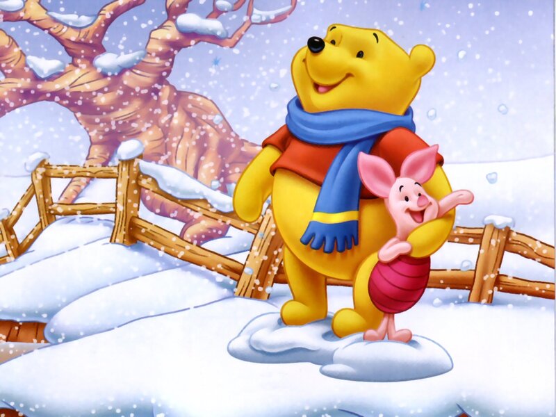 Winnie the Pooh and Piglet — Yellow, Joyful