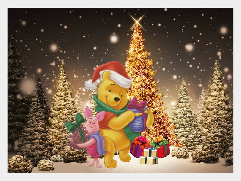Winnie the Pooh Christmas scene