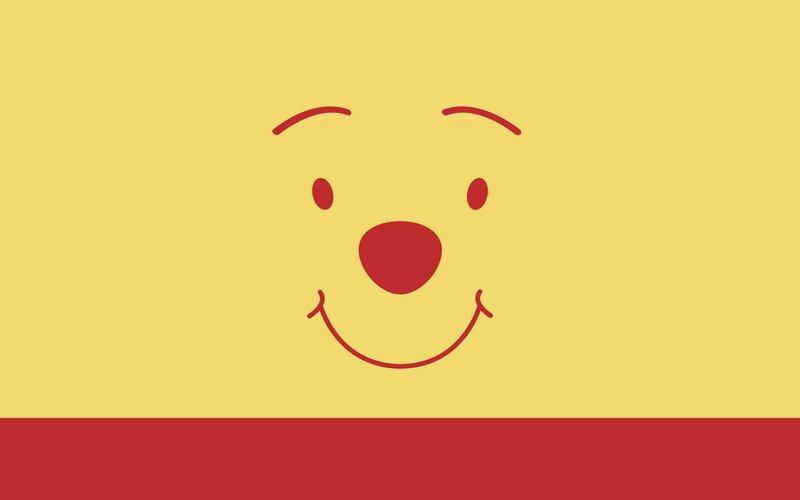 Winnie the Pooh Face — Yellow, Happy