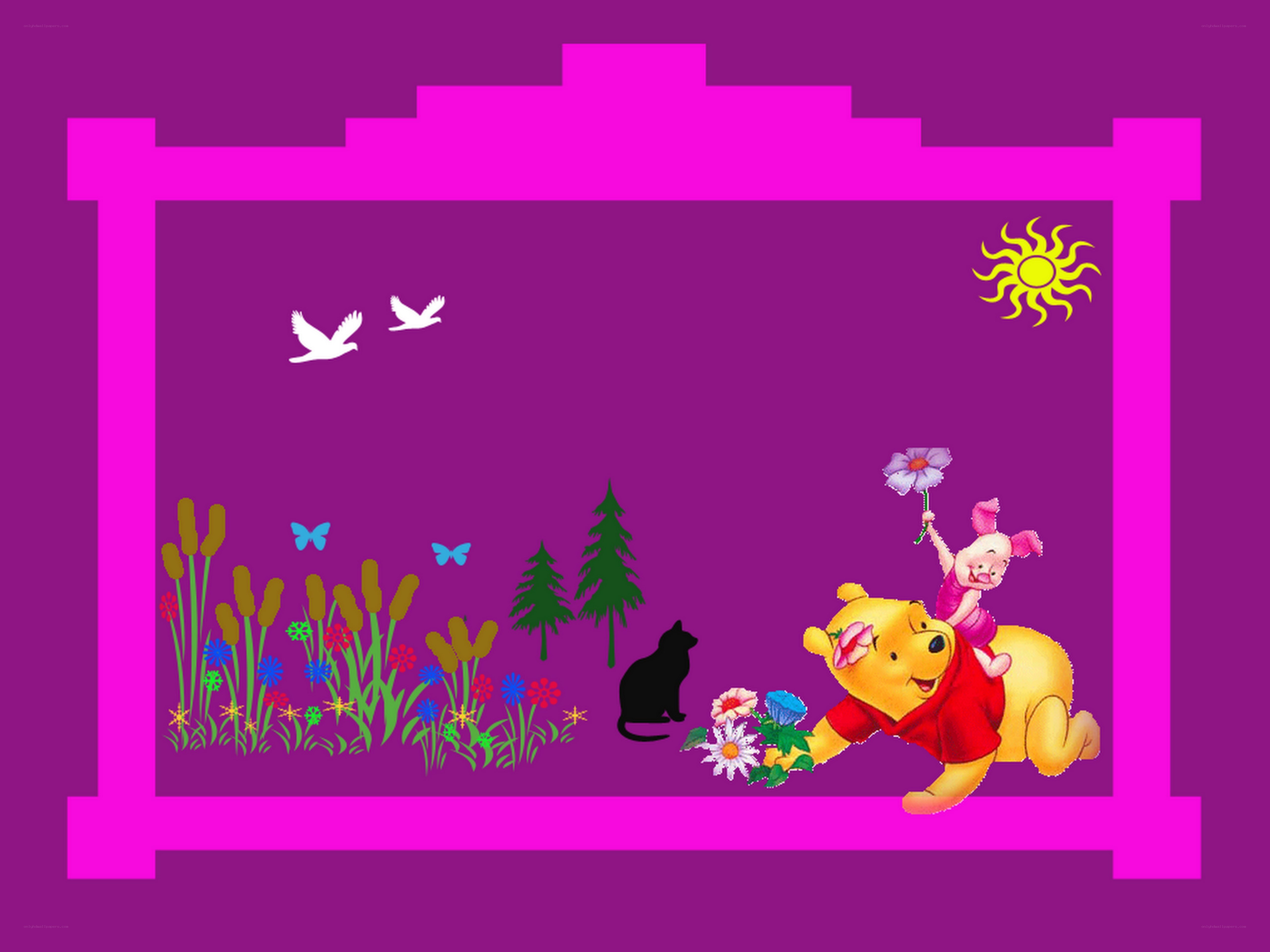 Winnie the Pooh garden scene