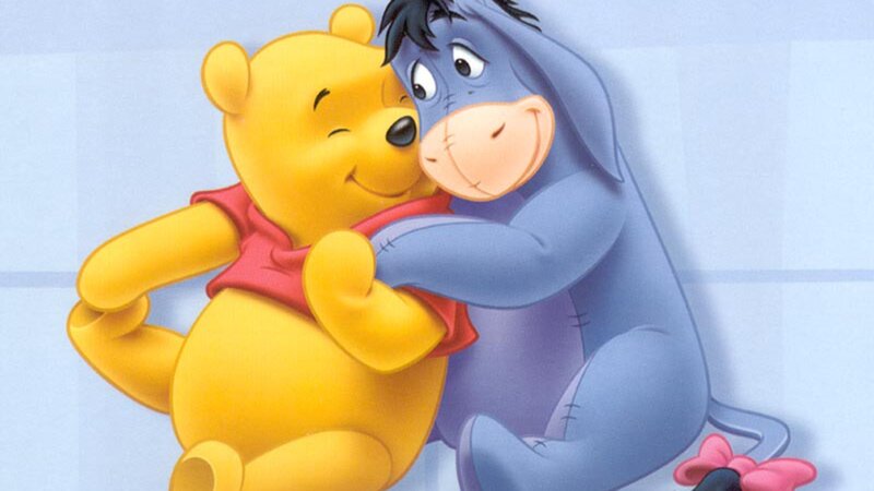 Winnie the Pooh Hugging Eeyore