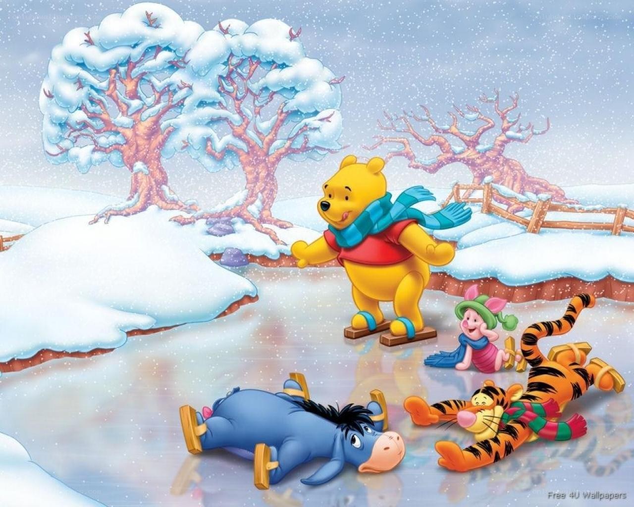 Winnie the Pooh ice skating