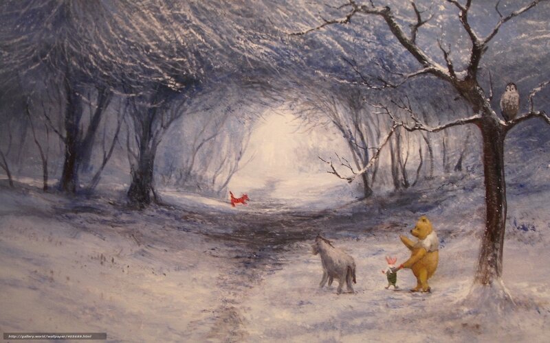 Winnie the Pooh in winter