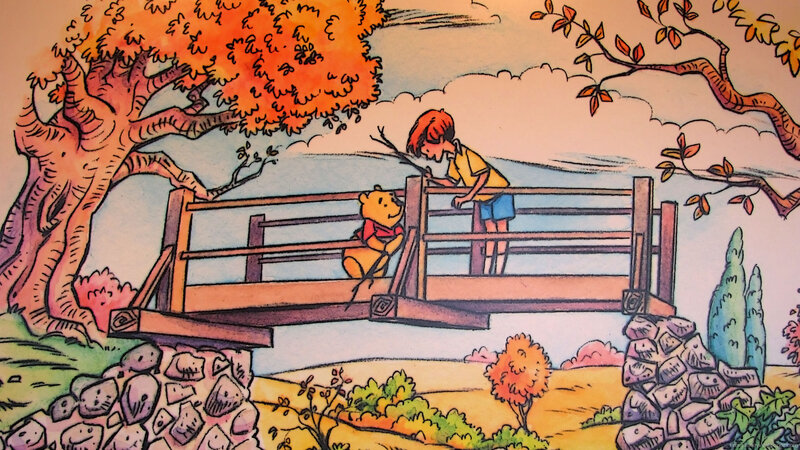 Winnie the Pooh on a Bridge