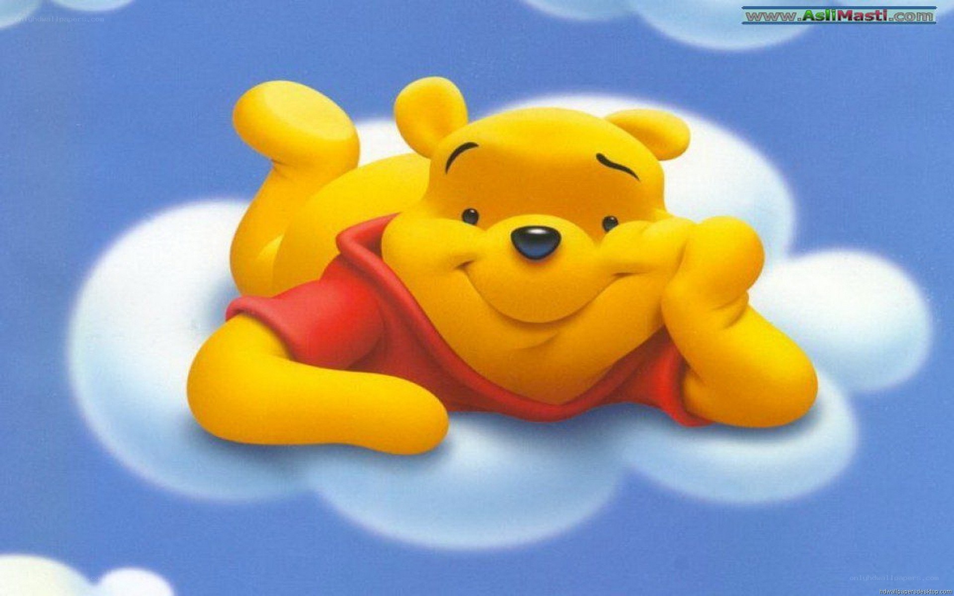 Winnie the Pooh on a cloud