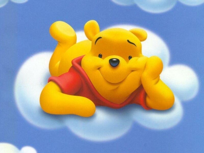 Winnie the Pooh on a cloud