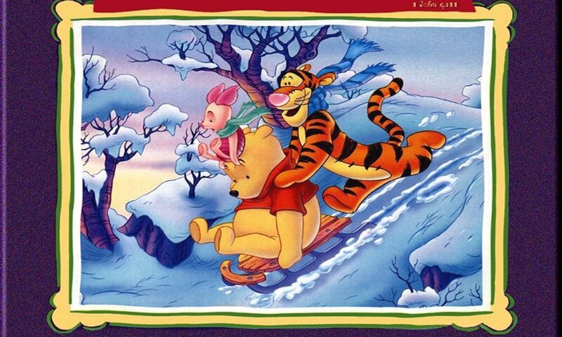 Winnie the Pooh on Sled