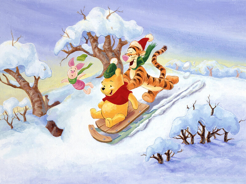 Winnie the Pooh Sledding