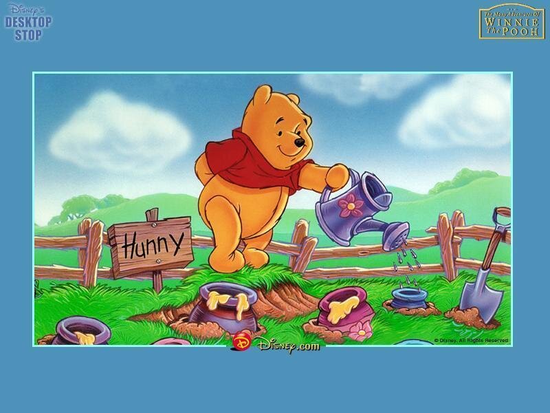 Winnie the Pooh watering honey pots